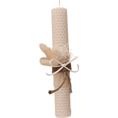 Λαμπάδα Deris Από Χρωματιστό Μελισσοκέρι Εκρού